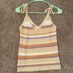 Pink Lily striped knit tank top women’s size small